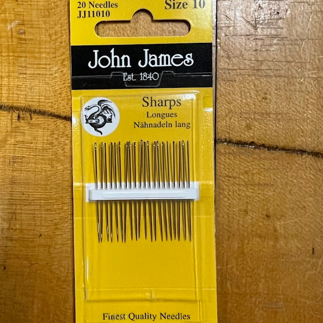 John James Sharps Needles Size 10 20 ct JJ11010 – River's Edge Antiques and  Quilt Loft